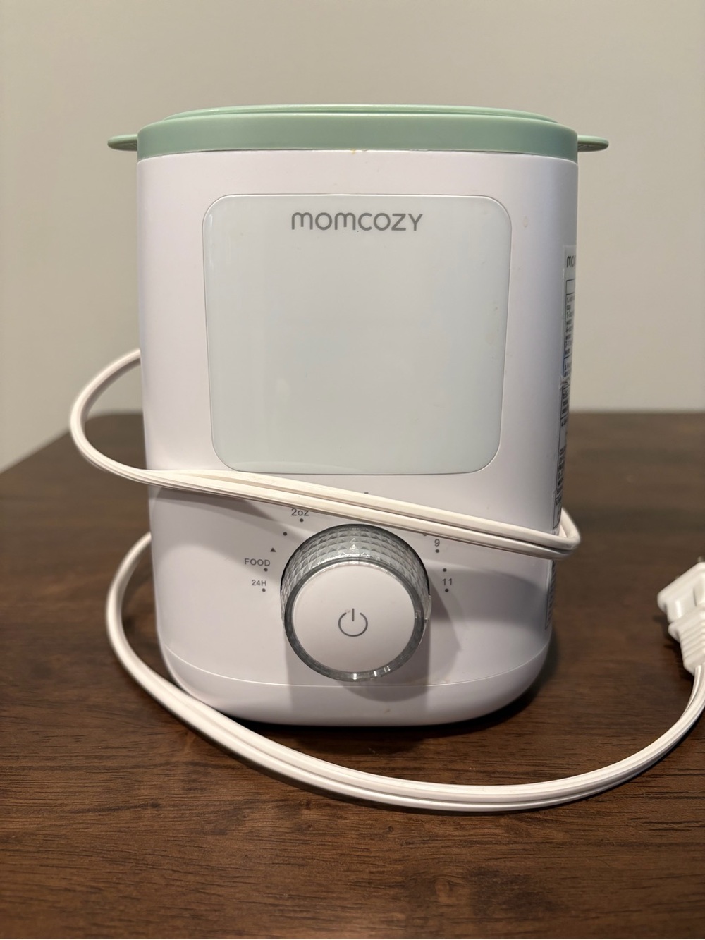 Momcozy Electric Bottle Warmer in White and Mint